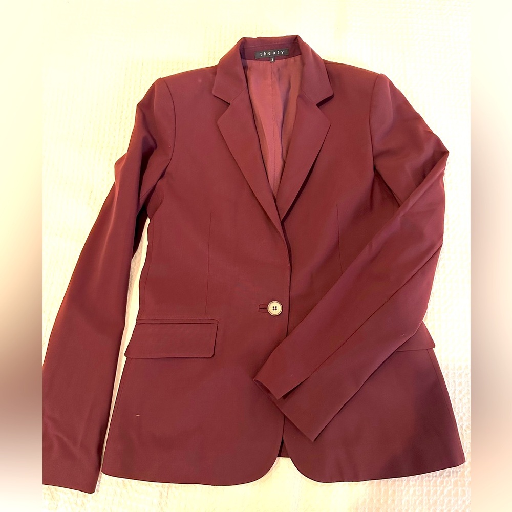 Theory Burgundy Blazer. Size 2
